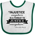 thumbnail image 3 of Inktastic Injustice Anywhere is a Threat to Justice Everywhere Martin Luther King Jr. Boys or Girls Baby Bib, 3 of 4