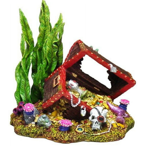 Blue Ribbon Pet Products Blue Ribbon Exotic Environments Sunken Treasure Chest Aquarium Ornament Small - (5.5"L x 4"W x 5.25"H)