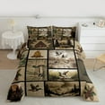 thumbnail image 2 of Manfei Hunting Mallard Duck Queen Comforter Set, Rustic Farmhouse Bedding Sets, Brown Plaid Bedding Comforter Set, Microfiber Bedroom Decor Reversible 3pcs, 2 of 8