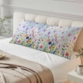 thumbnail image 4 of Spring Floral Body Pillow Covers 20"x60", Butterflies Botanical Blue Ombre Soft Brushed Microfiber Breathable Throw Pillow Covers, Decorative Pillowcase with Zipper for Couch Sofa Bedroom Living Room, 4 of 9