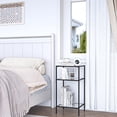 thumbnail image 4 of 3-Tier Side Tables Set of 2, Black, with Tempered Glass and Storage Shelves for Living Room, Bedroom, 4 of 6
