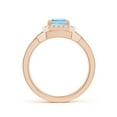 thumbnail image 2 of ANGARA Natural Emerald Cut 1.35 ct Aquamarine with Diamond Ring in 14K Rose Gold for Women (Size-8x6mm) | March Birthstone, Anniversary, Jewelry Gift for Women | Natural Aquamarine Ring, 2 of 8