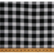 Cotton Buffalo Check Black & White Plaid Squares Gnome for the Holidays Coordinate Cotton Fabric Print by the Yard (HOLIDAY-C5784-NATURAL)