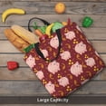 thumbnail image 6 of Naloa Cute Pig with Coins Tote Bag for Women, Foldable Tote Bag With Zipper, Large Shoulder Bag, Top Handle Handbag for Travel, Work, Shopping, 6 of 9