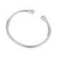 thumbnail image 2 of Brazalete de puño: Brazalete ancho de plata para mujer, estilo minimalista, con diseño abierto, ideal para el cumpleaños de mamá y hermana., 2 of 6