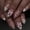 3D Flowers, variant on White French Tip Press on Nails Almond Fake Nails Press ons Medium False Nails Glitter Swirl Glossy Full Cover Acrylic Glue on Nails Artificial Stick on Nail for Women Manicure 24Pcs