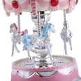 thumbnail image 6 of Wind up Music Box Vintage Look Music Box with Jewelry Box - Table Desk Decoration and Gift (Carousel Horse, Pink), 6 of 6