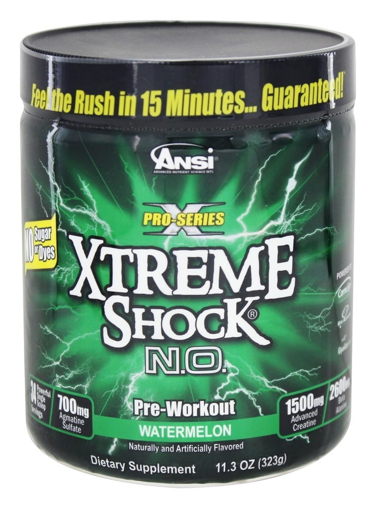 Ansi Advanced Nutrient Science Xtreme Shock N O Pro Series Pre Workout Powder Watermelon 34 Servings Walmart Com Walmart Com
