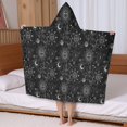 thumbnail image 5 of Black Gothic Sun Moon Pattern Hooded Bath Towel，50"x30" for Ages 3 To 12 Kids, Quick Dry Lightweight Soft Microfiber Hood Beach Towel Cover Up for Kids, 5 of 7