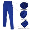 thumbnail image 4 of Zusmen Mens Fleece Cargo Sweatpants Multi-pocket Loose Casual M-5XL Tall And Big Size(Royal blue L), 4 of 5