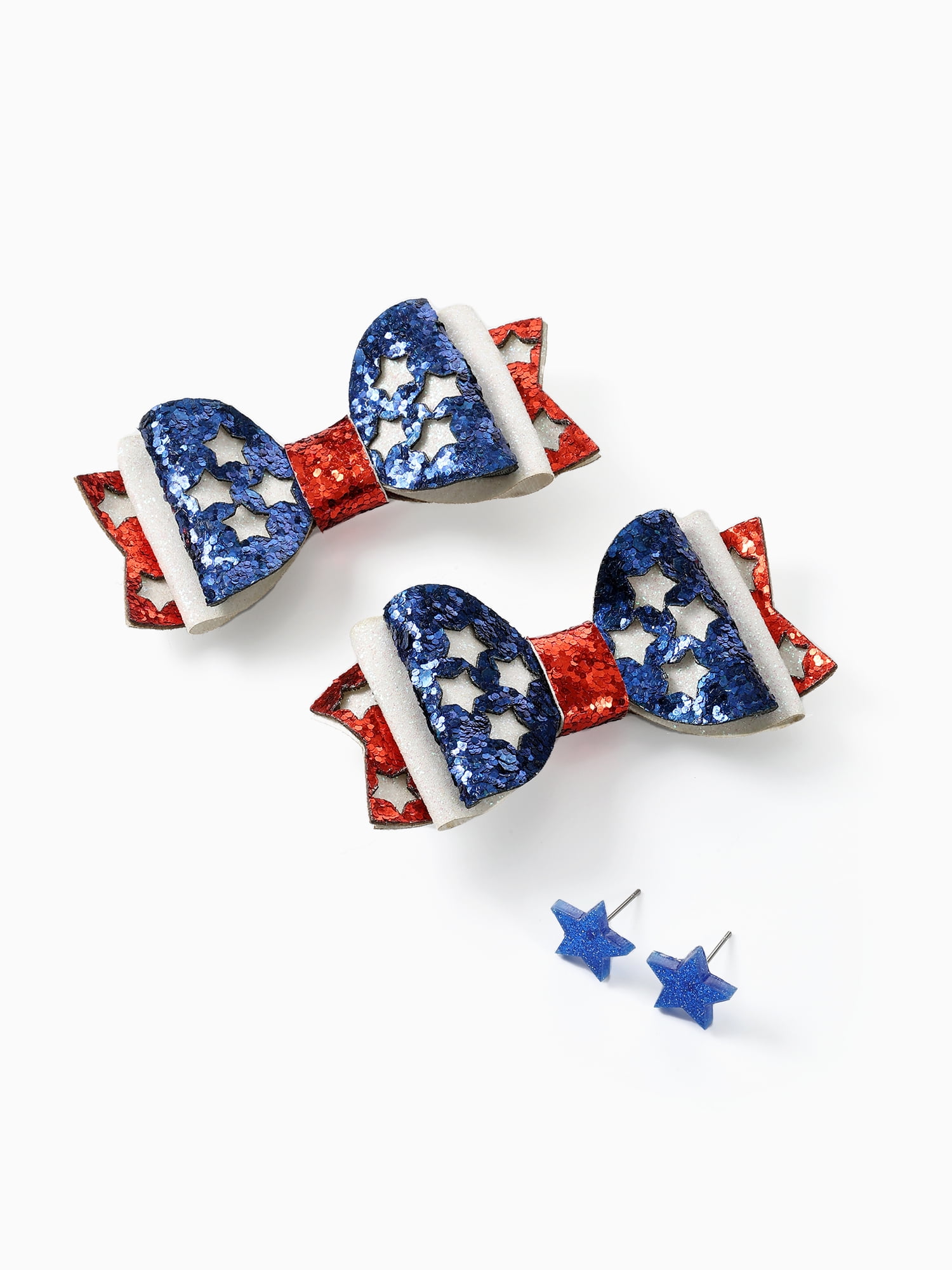Way to Celebrate Americana Patriotic Earring and Hair Bow Set