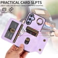 thumbnail image 4 of Case for Samsung Galaxy A54 5G, PU Leather 3 Card Slots with Finger Ring Holder Shockproof Phone Case, 4 of 15