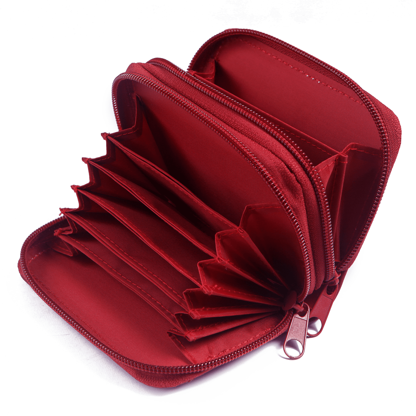 Women RFID Blocking Credit Card Holder Real Leather Secure Zip Around