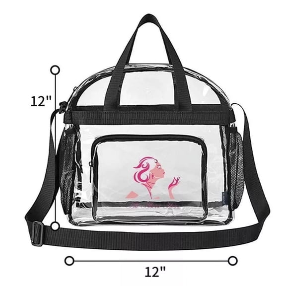All About Her® Clear PVC Tote Pack Bag 12x12x6 – Transparent Stadium Approved Purse for Women