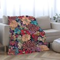 thumbnail image 4 of Yibo Leaves Tropical Plants Leaf Blanket Flannel Soft and Comfortable Anti-static Bed Sofa Blanket, 4 of 7