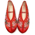 thumbnail image 4 of TJ Global Women's Traditional Chinese Flower Embroidery Flats - Totem Style Loafers Comfortable Round Toe Ballet, Cheongsam (Red, Size 8), 4 of 4