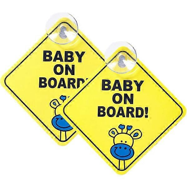2 pcs Stroller Signs for Car, Magnetic Reflective Safety Warning Signs - Baby on Board