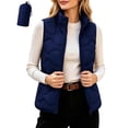 thumbnail image 2 of Women's Plus Size Puffer Vest Lightweight Packable Wave-Quilted Stand Collar Sleeveless with Carry Bag Vest, 2 of 8