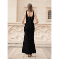 thumbnail image 6 of Angel-fashions Black Lace Dress Women's Elegant Beading V Neck See Through Waist Slit Long Formal Evening Gown Medium, 6 of 6