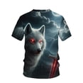 thumbnail image 4 of 3D Three-Dimensional Printing Men's T-Shirt Dark Moon Wolf Holy Sword Trendy Design Plus Size Trendy Men's Fashion Casual Short Sleeve, 4 of 6