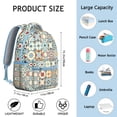 thumbnail image 4 of Boho Chic Floral Adjustable Strap School Bag, Scratch-Resistant Oxford Cloth, Breathable Foam Padding, Large Capacity Student’s Backpack for Outdoor, Travel, and School, 4 of 6