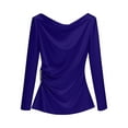 thumbnail image 2 of DAFPZW Womens Business Casual Blouses Dressy Work Tops Fall Fashion Boat Neck Pleated Long Sleeve Shirts Business Clothes, 2 of 5