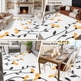 thumbnail image 6 of Yellow Flower Living Room Rugs 5'x7', Abstract Spring Autumn Simple Yellow Floral Black Leaf Low Pile Throw Large Area Rugs Non-Slip Sturdy Edge Binding Carpet for Dining Room Bedside Kitchen, 6 of 9