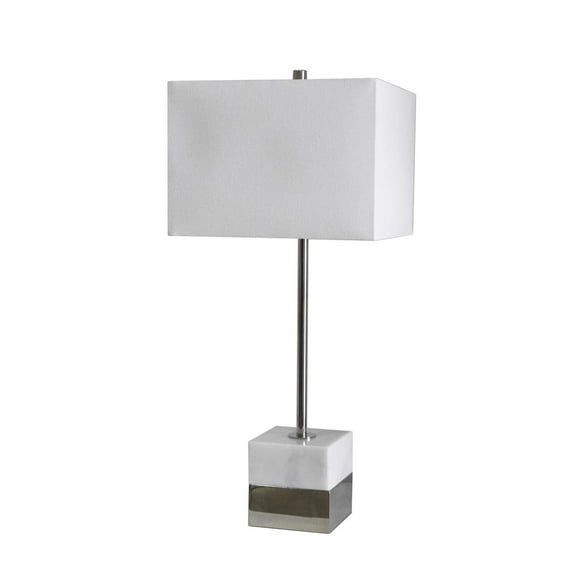 Bethel International Table Lamp Polished Nickel Metal & Marble