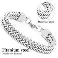thumbnail image 3 of Pulsera de cadena de eslabones para hombre Acero inoxidable Ancho Largo, 3 of 5