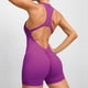 thumbnail image 4 of Conjunto de yoga con cremallera para mujer, mono deportivo sin mangas, mono sexy de una pieza con tirantes y sujetador acolchado, monos de entrenamiento, ropa deportiva, 4 of 5