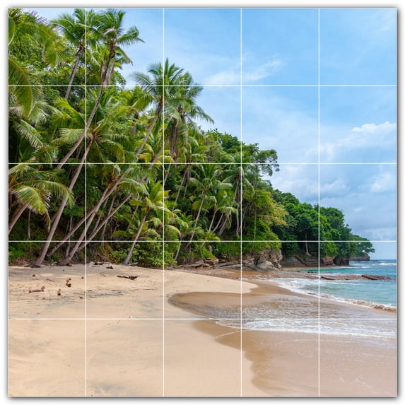 Picture-Tiles.com: Beach Ceramic Tile Wall Mural WAL500098-55M. 30"W x 30"H using (25) 6" x 6" Ceramic Tiles-Satin Finish
