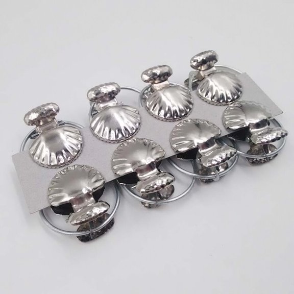 FOLOYORI Curtain Clips Drapes with Openable Rings Silver Stainless Steel 8-Pcs Ring Diameter 1.5in Shell Size 1.4x1in