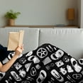 thumbnail image 3 of Auto Mechanic Soft Flannel Fleece Throw Blanket, Continuous Pattern with Car Part Automobile Service Themed, Cozy Plush for Indoor and Outdoor Use, 50" x 70", Charcoal Grey and White, by Ambesonne, 3 of 5