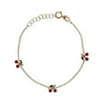 thumbnail image 3 of 18K Solid Yellow Gold Enamel Cherry Girl Bracelet 5.5 inches, 3 of 4