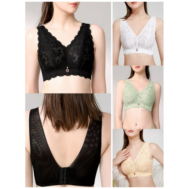 Women Lace Bra See through No Underwire Thin Plus Size Bras