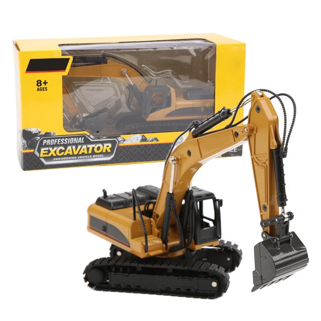 Excavadora estática modelo escala 1:50, excavadora de aleación, vehículo de construcción, juguete para niños y decoración de la casa