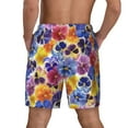 thumbnail image 4 of Haiem The Garden Tricolor Pansy Flower Men'S Quick-Dry Swim Trunks: Comfortable Beach Shorts With Mesh Lining And Pockets - Ideal For Swimming And Sunbathing X-Large, 4 of 9