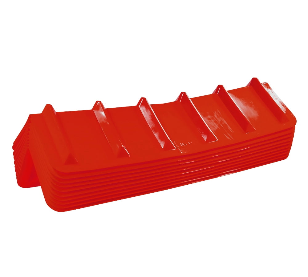 20 Pack Red Flatbed Edge Protectors - 8" x 8" x 36" | V Shaped Winch Ratchet Straps Plastic Corner Protector for Flatbed Cargo Load