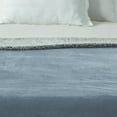 thumbnail image 4 of Cozy Tyme Lorraine Flannel Reversible Sherpa Throw - Super Soft Solid Color 50"x 60" Light Blue, 4 of 11