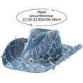 thumbnail image 4 of Byfri Unisex Wide Brim Western Cowboy Hat Adjustable Strap Outdoor Sun Hat 56-58cm, 4 of 7