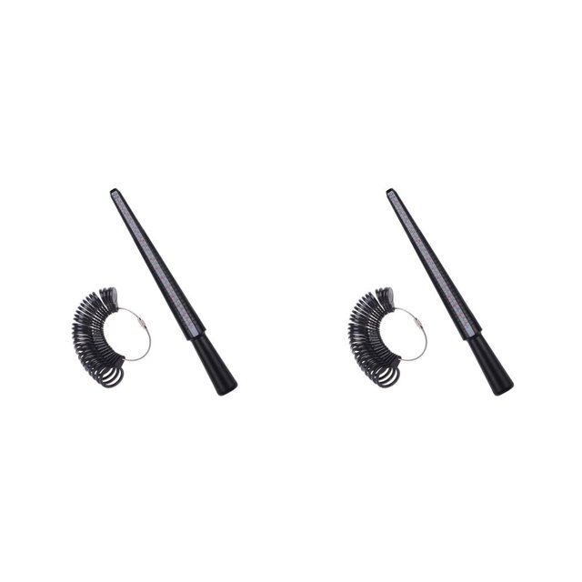 Kenally Medidor de anillos, barra a escala, tamaño de EE. UU., medidor de mano, accesorios para herramientas de fabricación de joyas de viaje Tipo 3 2piezas