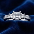 thumbnail image 4 of Pompeii Princess Cut Diamond Engagement Ring 3-Stone 1 1/2ct 14k White Gold (H/I,I1), 4 of 5