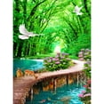 thumbnail image 1 of Cuadros Decorativos 5D bosque puente mosaico diamante pintura dibujo completo redondo taladro DIY arte artesanía Ehuebsd Nuevos Originales, 1 of 5