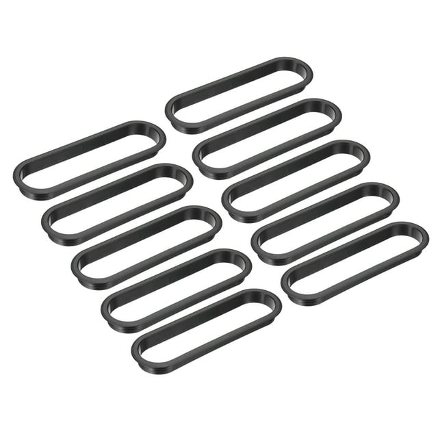 Grommet de escritorio ovalado de 8" Uxcell, gestión de cables de almacenamiento de agujeros de plástico para oficina y hogar, negro, 10 Pcs