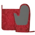 thumbnail image 3 of Disketp Vintage Burgundy Oven Mitts And Potholders Bbq Gloves-Oven Mitts And Pot Holders With Recycled Infill Silicone Non-Slip Cooking Gloves For Cooking Baking Grilling, 3 of 9