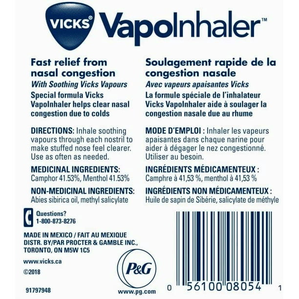 Vicks Inhaler for Quick Relief from Blocked Nose 0.5ml - Pack of 5
