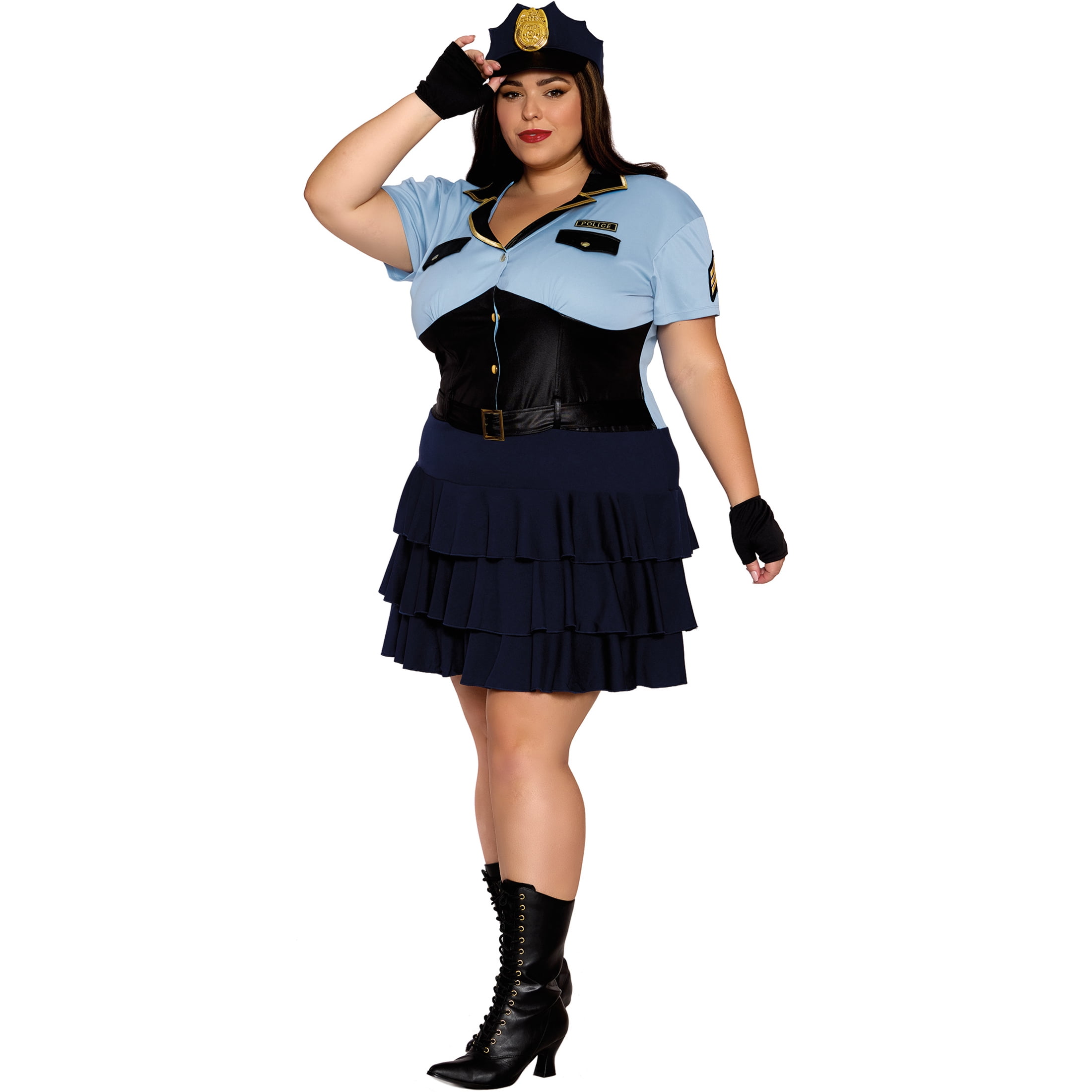 Police Officer Dress, Halloween Costume for Adults, Women's Size 1X (16/18W), by Way to Celebrate