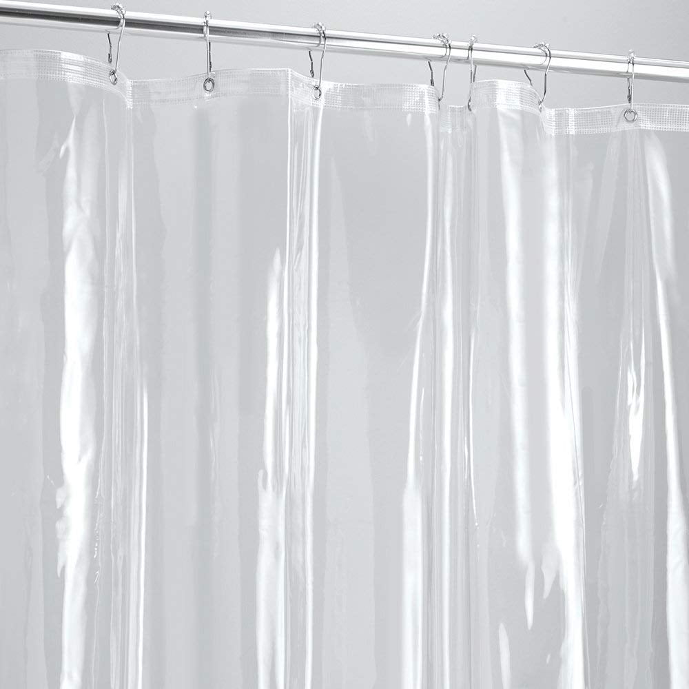 Heavyweight Clear Shower Curtain Liner Waterproof and Treated to Resist Deterioration by Mildew