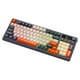 thumbnail image 3 of Teclado mecánico ruso ergonómico universal de 38,5 x 14,5 cm con teclas PBT negro naranja, 3 of 9
