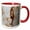 Red/White, variant on 3drose, Image of Brown and White Abstract Granite, 11oz Two-tone Red Mug